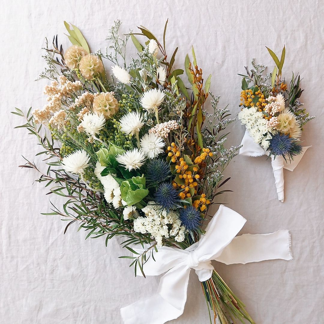 153 ドライフラワー ブーケ ブートニア スワッグ ウェディング 前撮り  