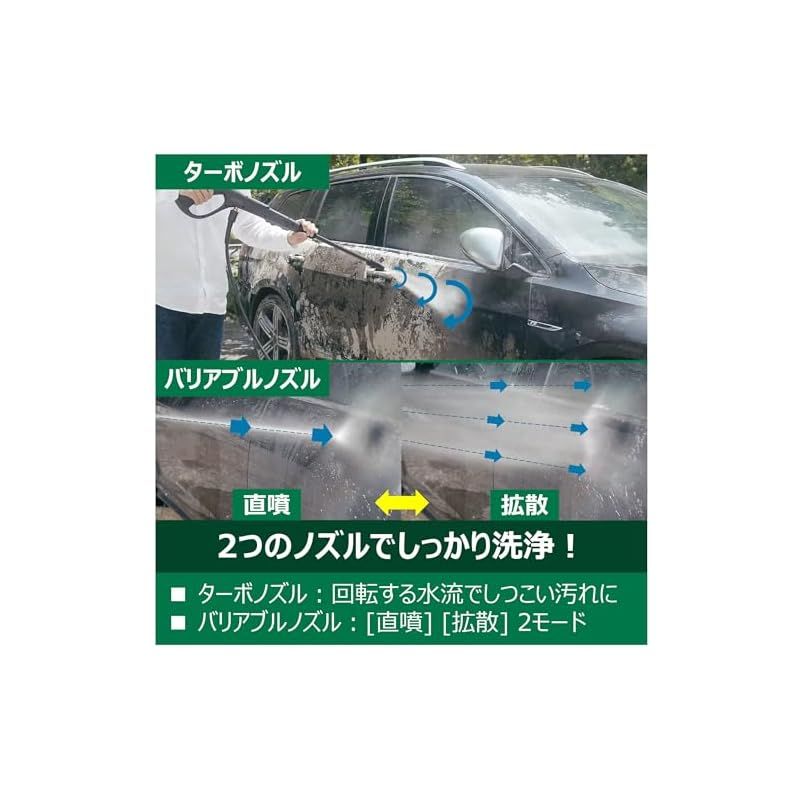 新品】 HiKOKI(ハイコーキ) フォームボトル タイヤブラシ 洗浄ブラシ付 家庭用高圧洗浄機 水道接続式 AC100V 1200W 10m高圧ホース 付 ブルー FAW105(SC) 1 - メルカリ