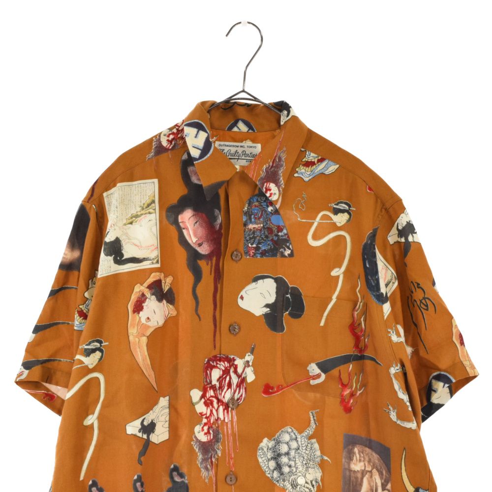 WACKO MARIA (ワコマリア) 21SS HAWAIIAN SHIRT (EXCLUSIVE ITEM) 天国東京お化け図半袖アロハシャツ  ブラウン - メルカリ