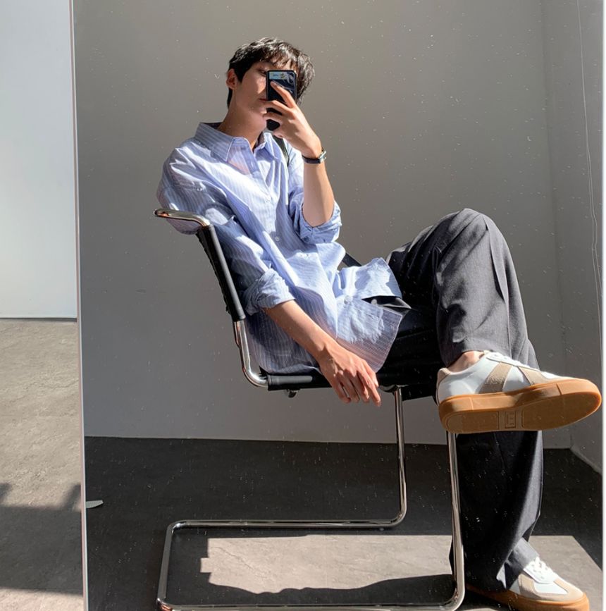 COSYHARU コシハル 公式]ベージュ×ホワイトのシンプルスニーカー