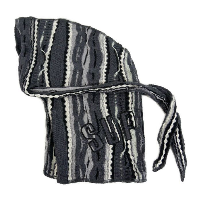 Supreme×COOGI クージー 正規 23SS Durag ドゥーラグ 3Dニット ロゴ刺繍 Black ブラック 黒 Free