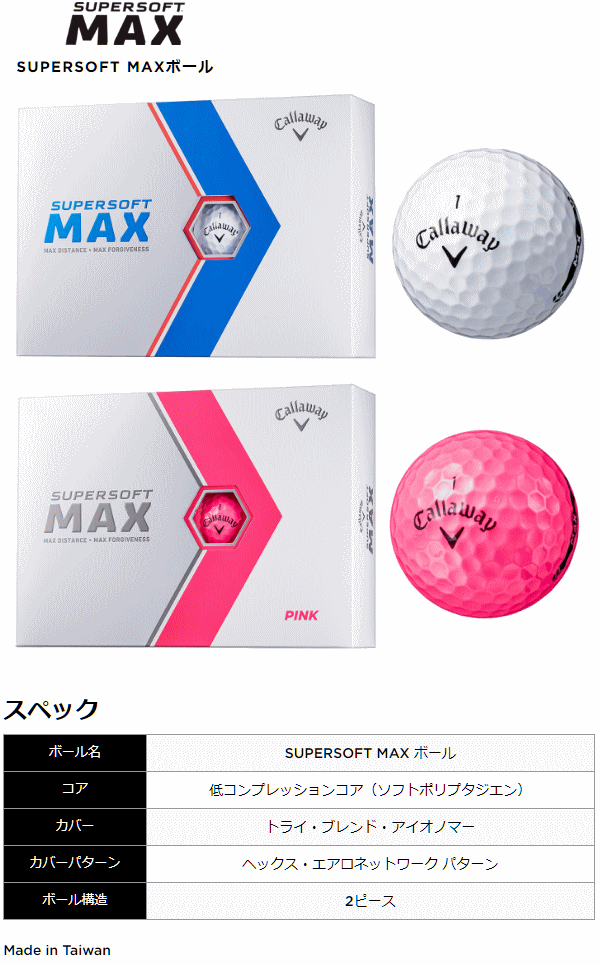 Callaway SUPERSOFT MAX ゴルフボール 1ダース（キャロウェイ）