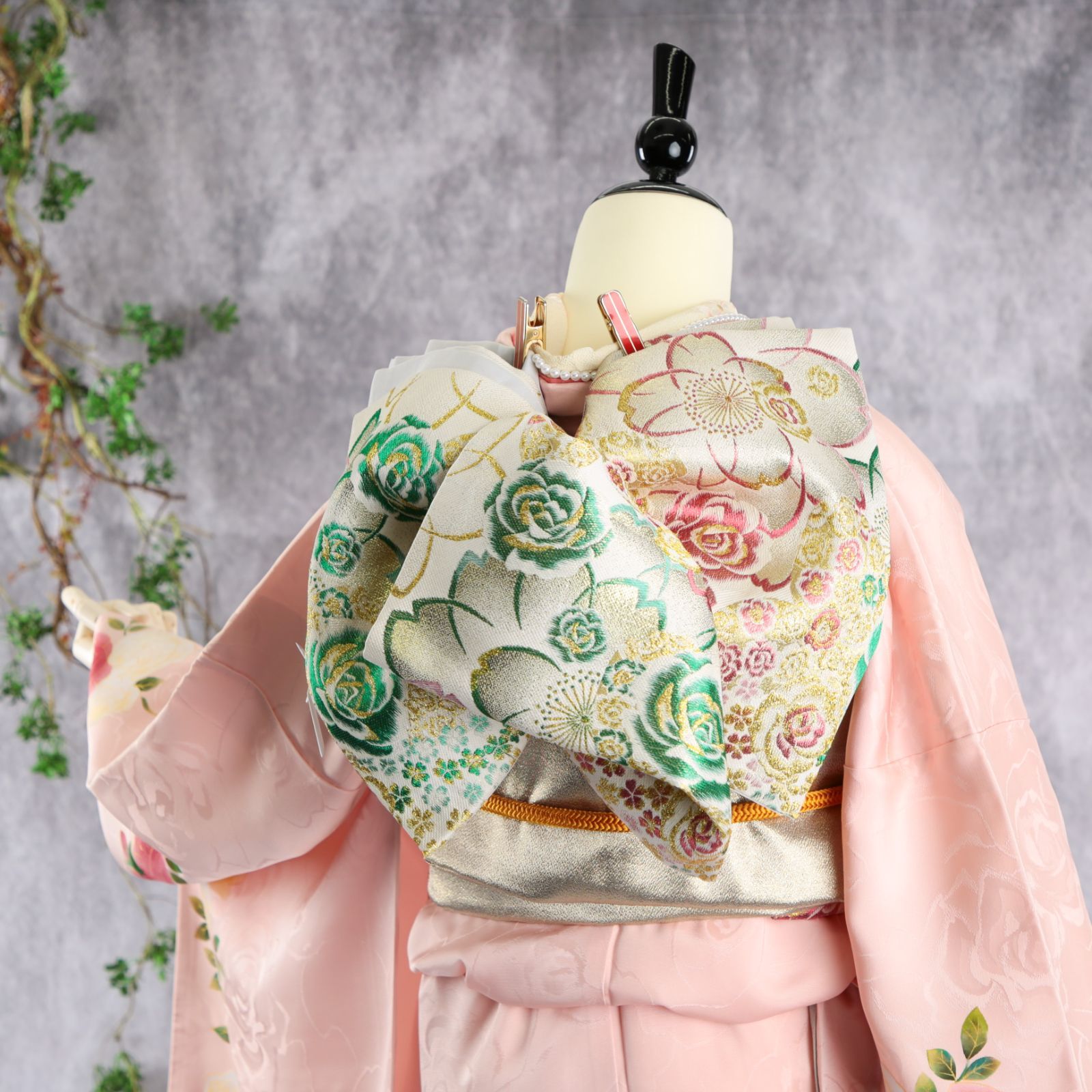 振袖フルセット 振袖セット 振袖 Mサイズ 中古 ピンク×シンプル 美品