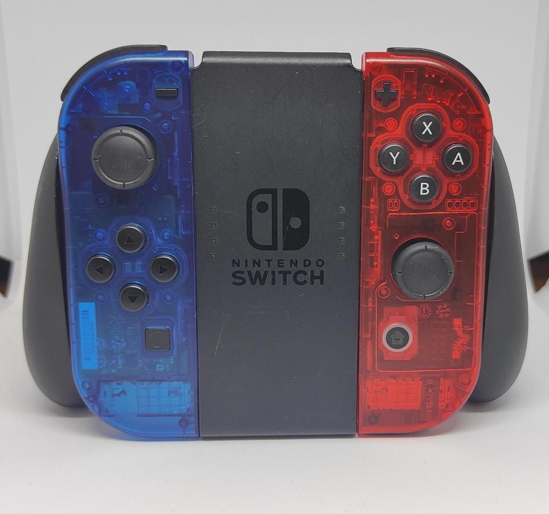 ジョイコンクリアレッド クリアブルー カスタム ニンテンドー スイッチ ジョイコンクリアレッド クリアブルー カスタム ニンテンドー