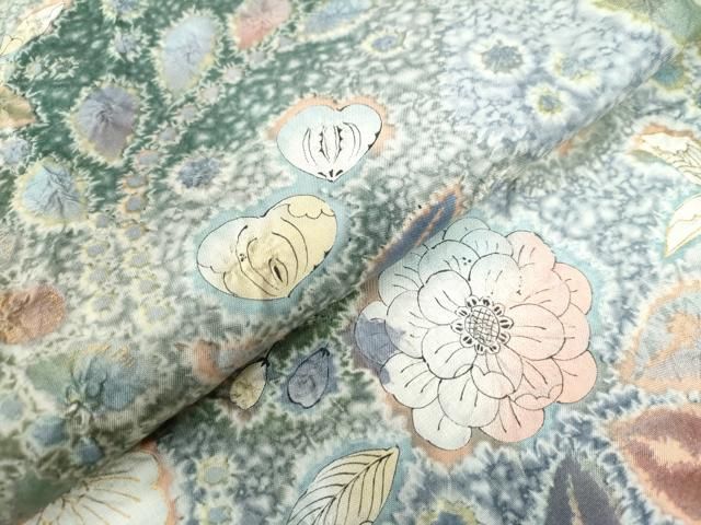 平和屋着物○訪問着 本場縞大島紬 作家物 辻が花 手描き 絞り 中