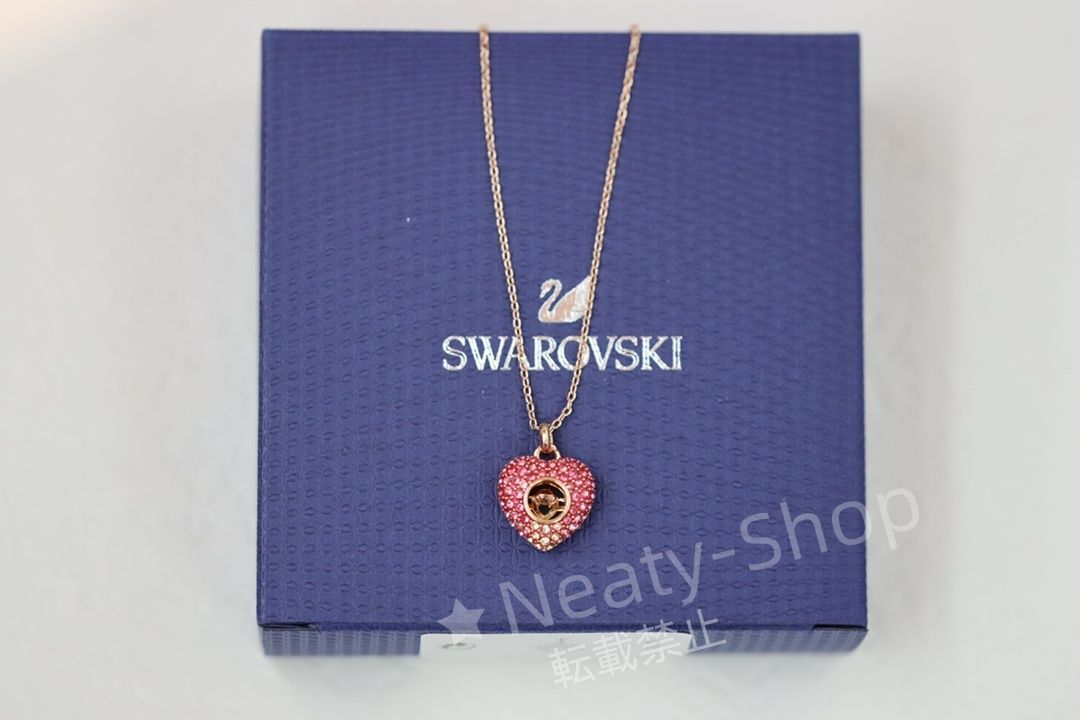 💗新品💗Swarovski  ファッショグラデーションドリルが踊るハートネックレス