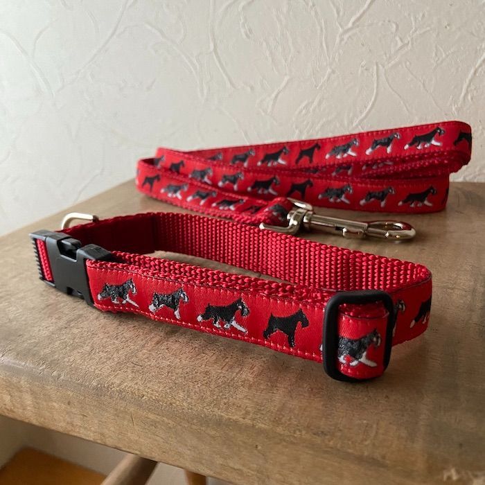 ミニチュアシュナウザー 首輪とリードのセット アメリカ製 新品