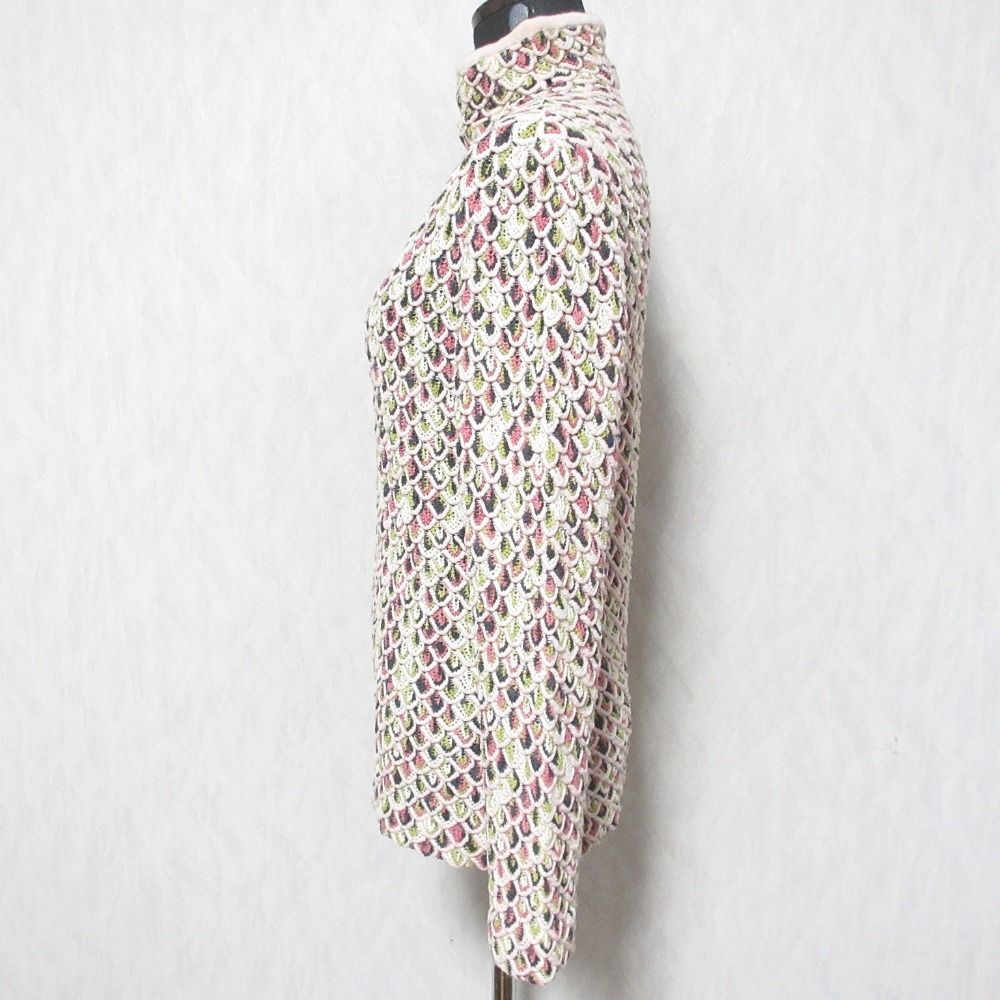 美品 MISSONI ミッソーニ ハイネック 3Dニット セーター サイズ42 マルチカラー レディース 古着 中古 美品 MISSONI ミッソーニ ハイネック 3Dニット セーター サイズ