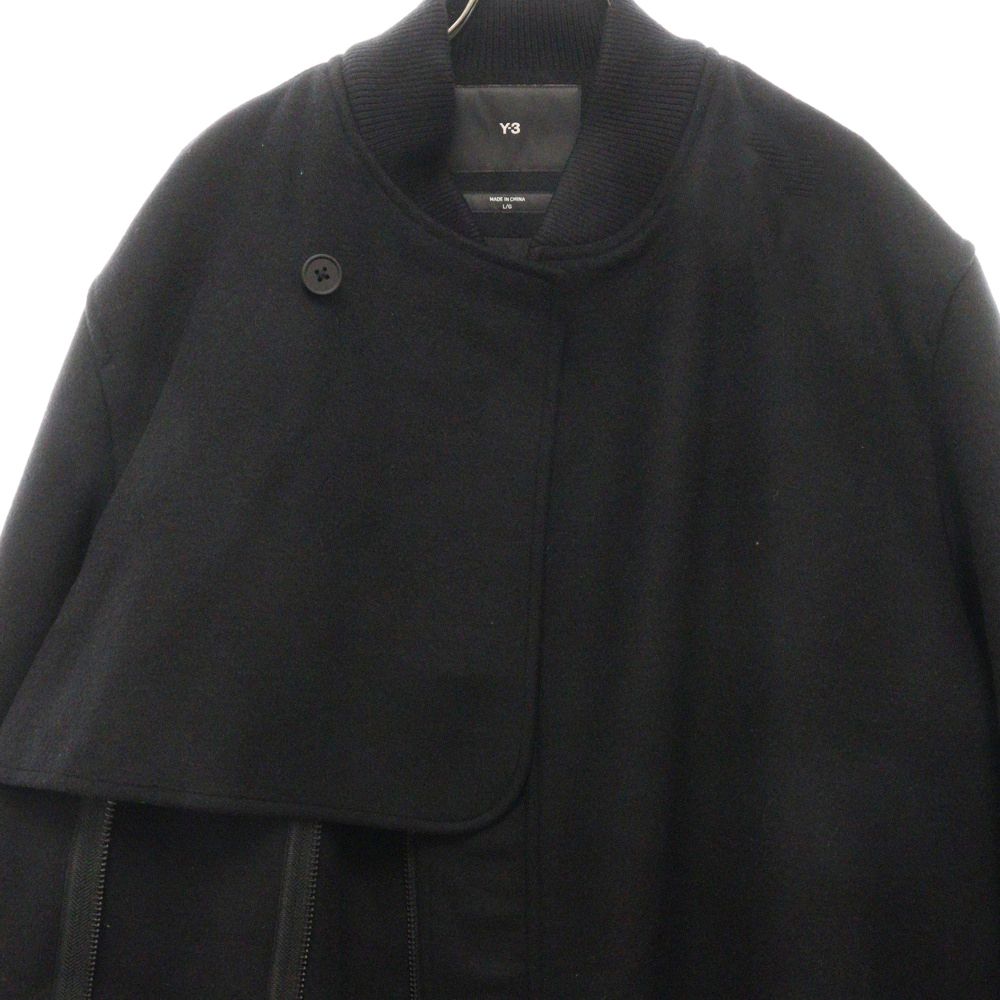Y-3 (ワイスリー) アシンメトリー ジップアップウールボンバー 
