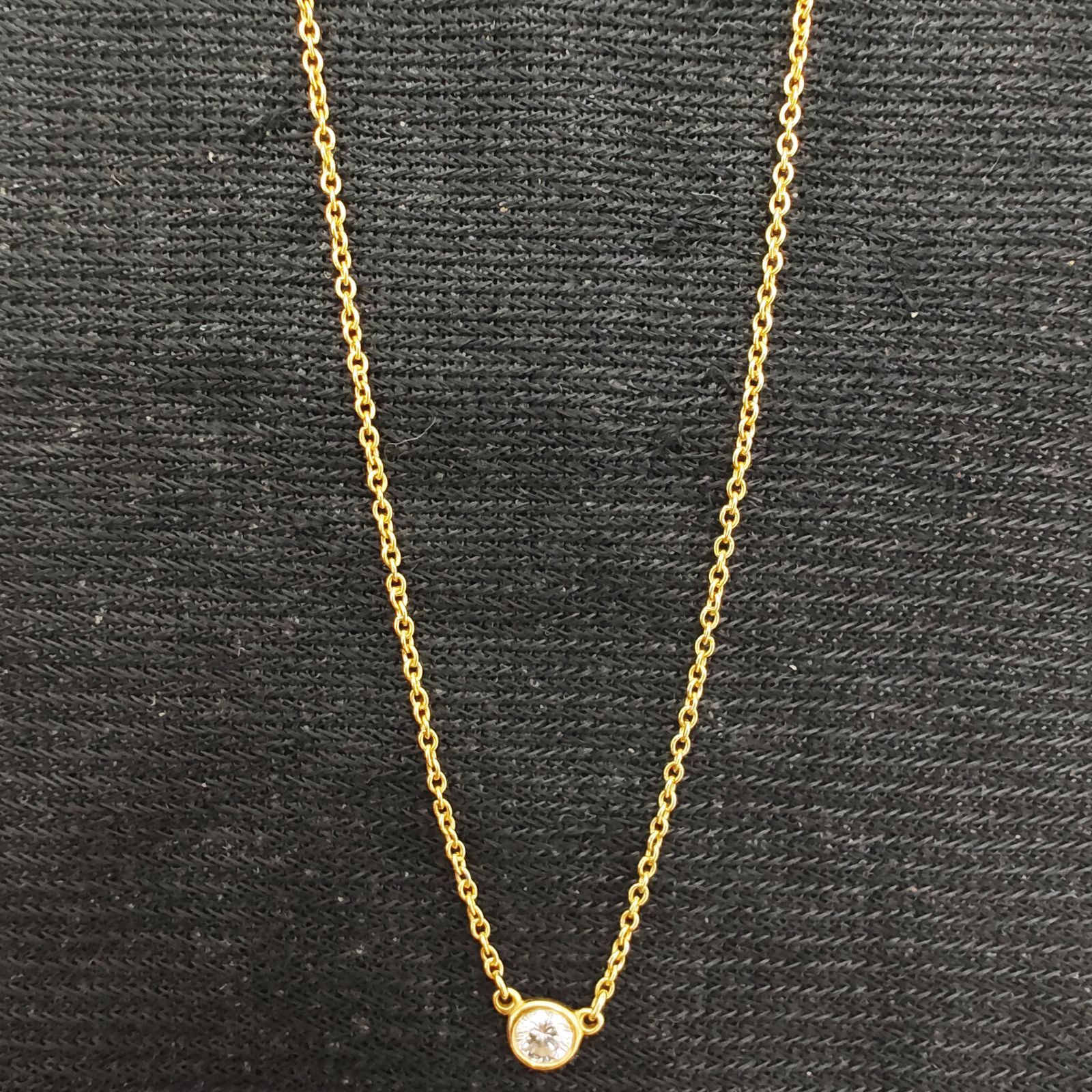 ティファニー バイザヤード ネックレス 1Pダイヤモンド 18金 K18