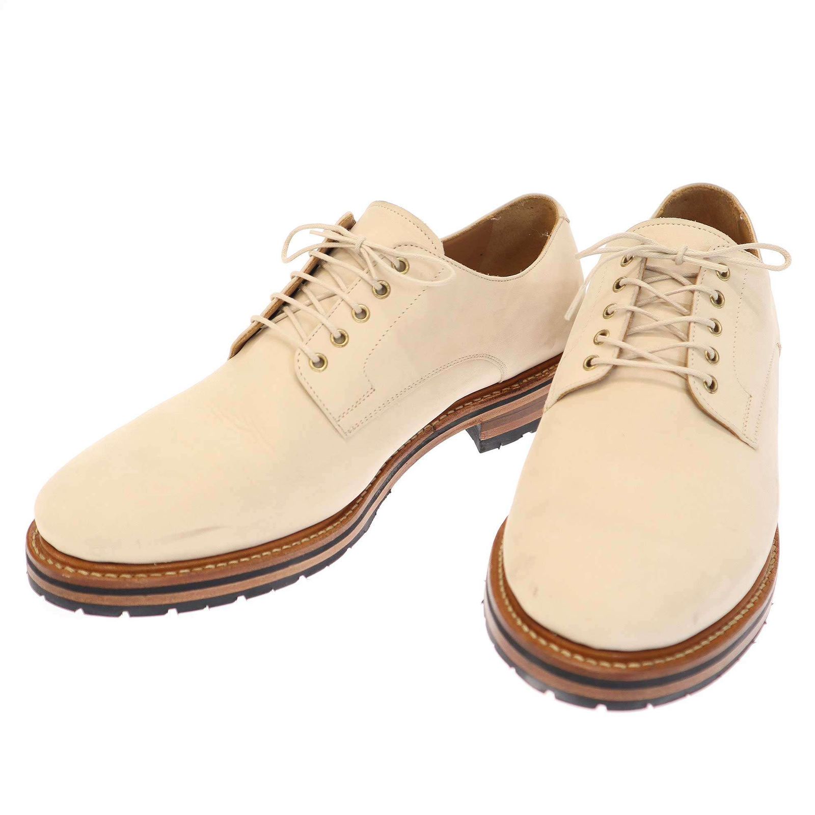 1205 トゥエルブ オー ファイブ ヌバックレザーダービーシューズ  ベージュ 43
