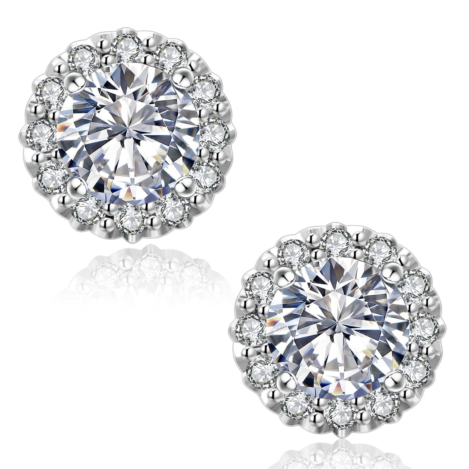 モアサナイト 雪花デザインスタッドピアス 0.5ct／1.0ct S925 シルバー 
