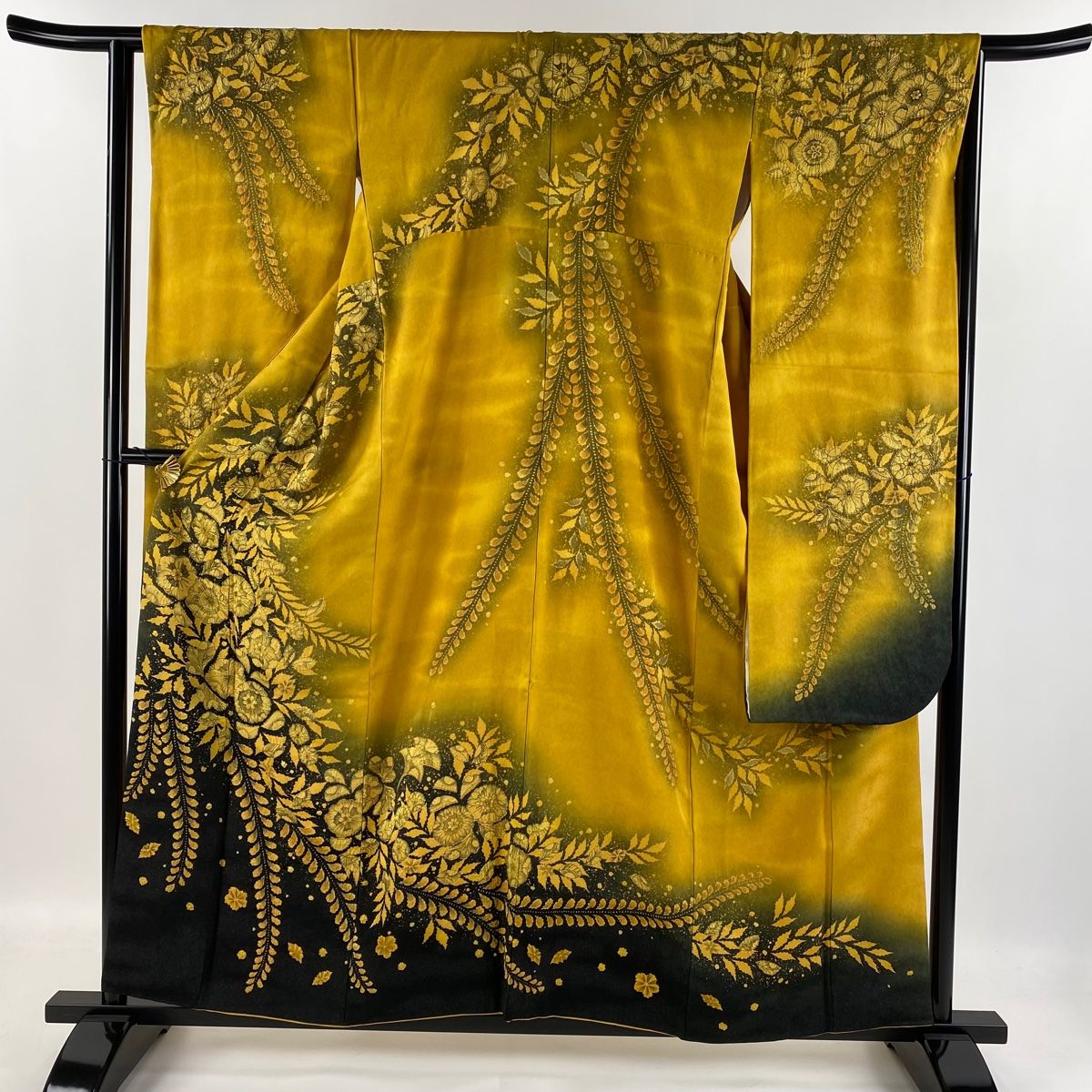 振袖 身丈158.5cm 裄丈65cm M 袷 徳永憲峯 落款 辻が花 銀通し ぼかし  