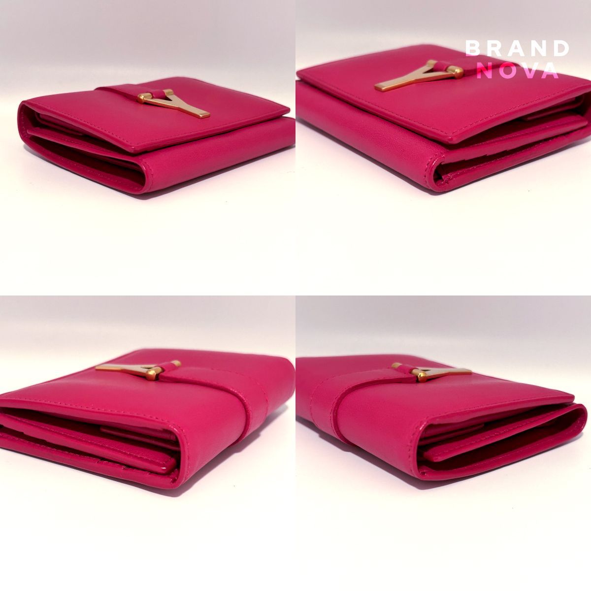 SAINT LAURENTサンローランカサンドラ折財布ピンク