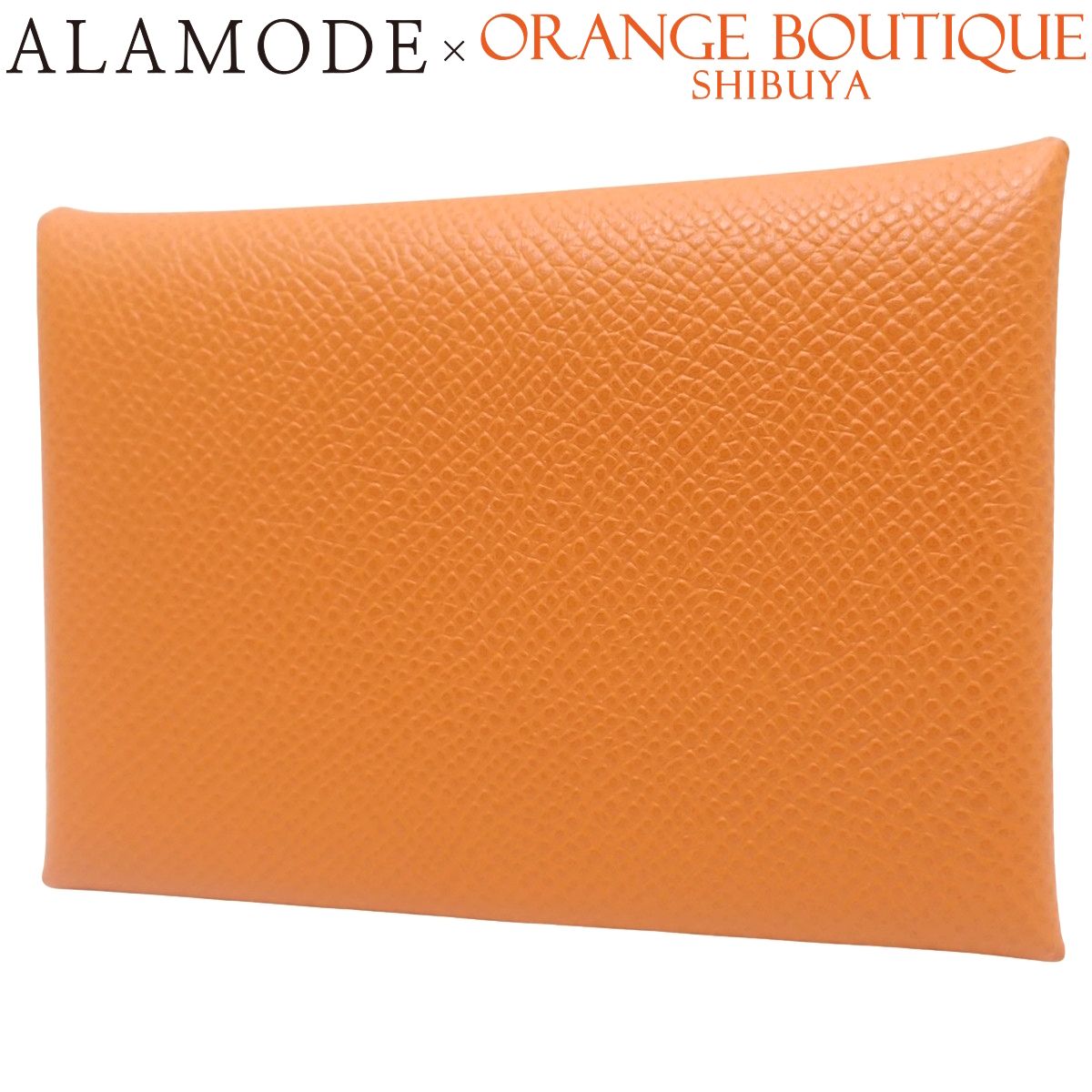 ♥ HERMES エルメス カルヴィ デュオ オレンジ ヴォーエプソン パラジウム金具 シルバー金具 W刻印 コインケース 名刺入れ カードケース コンパクトウォレット 小物 二つ折り 2つ折り ユニセックス 40802159100 アラモード