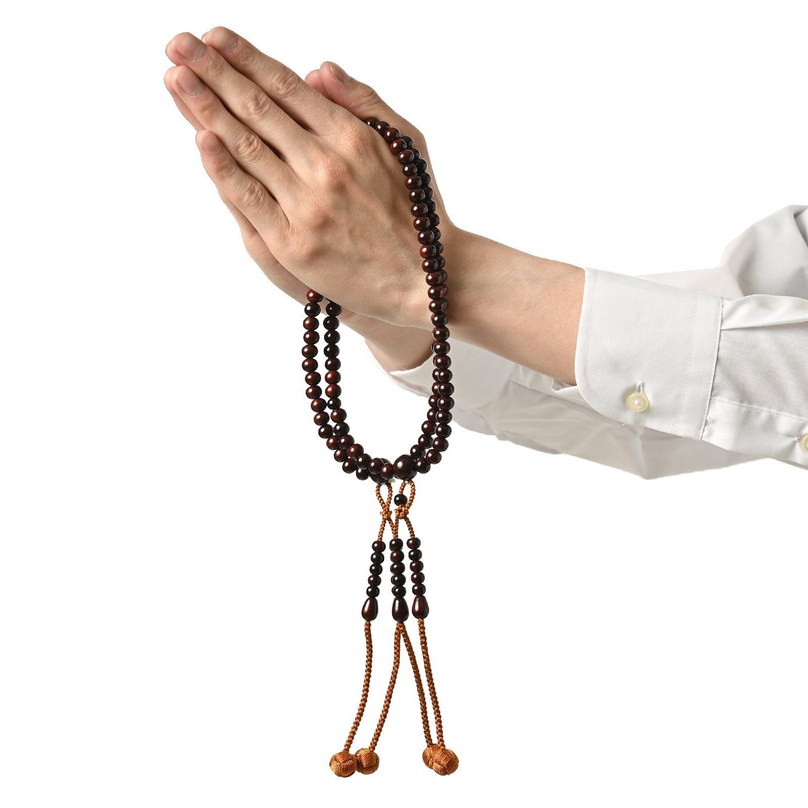 念珠 数珠 真言宗 ≪紫檀≫ 尺二 共仕立 利久梵天 (茶色) 桐