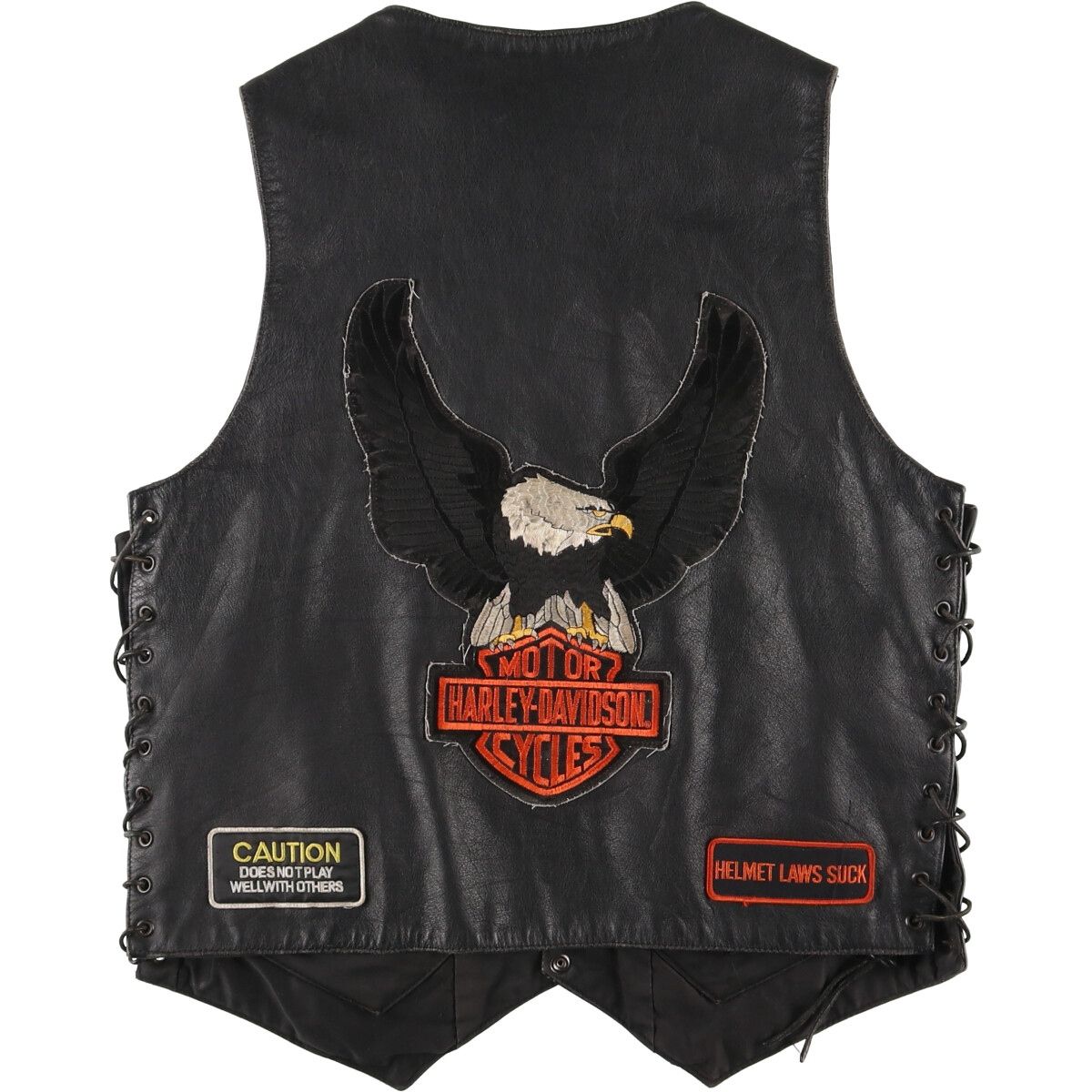 古着 UNIK Harley-Davidson ハーレーダビッドソン サイドレースアップ 