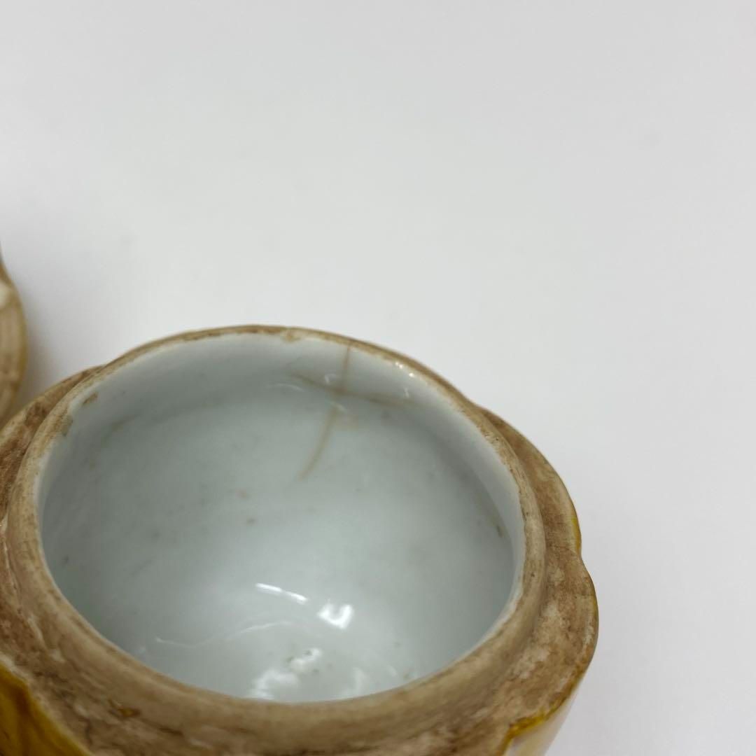 中国清朝時代 黄南京香合 時代木箱付 トヒト 東さ6-1028☆2F