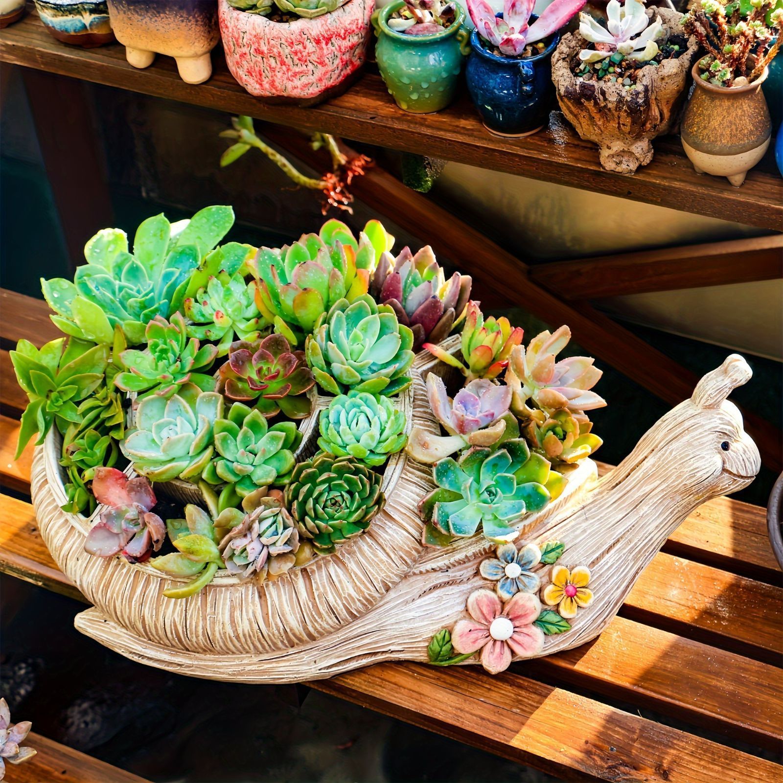鉢植え 植木鉢 プランター プラントポット フラワーポット 花瓶 ガーデニング 樹脂 屋内 屋外 インテリア 庭 玄関 カタツムリ かたつむり