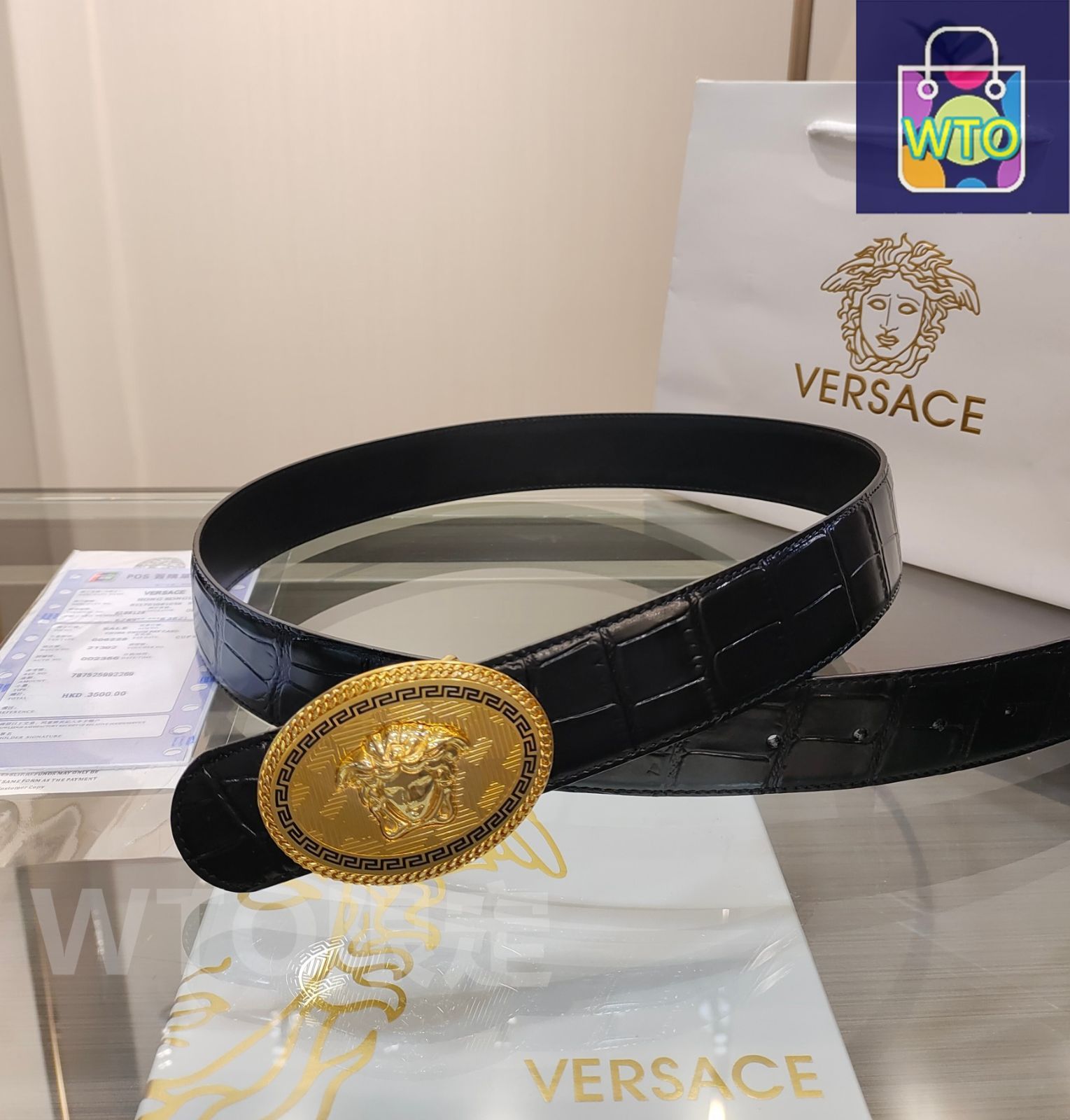 ◎美品VERSACE ヴェルサーチ レザーベルト ゴールドバックル 高級感抜群 楽天市場】VERSACE ヴェルサーチ メデューサ バックル 総柄