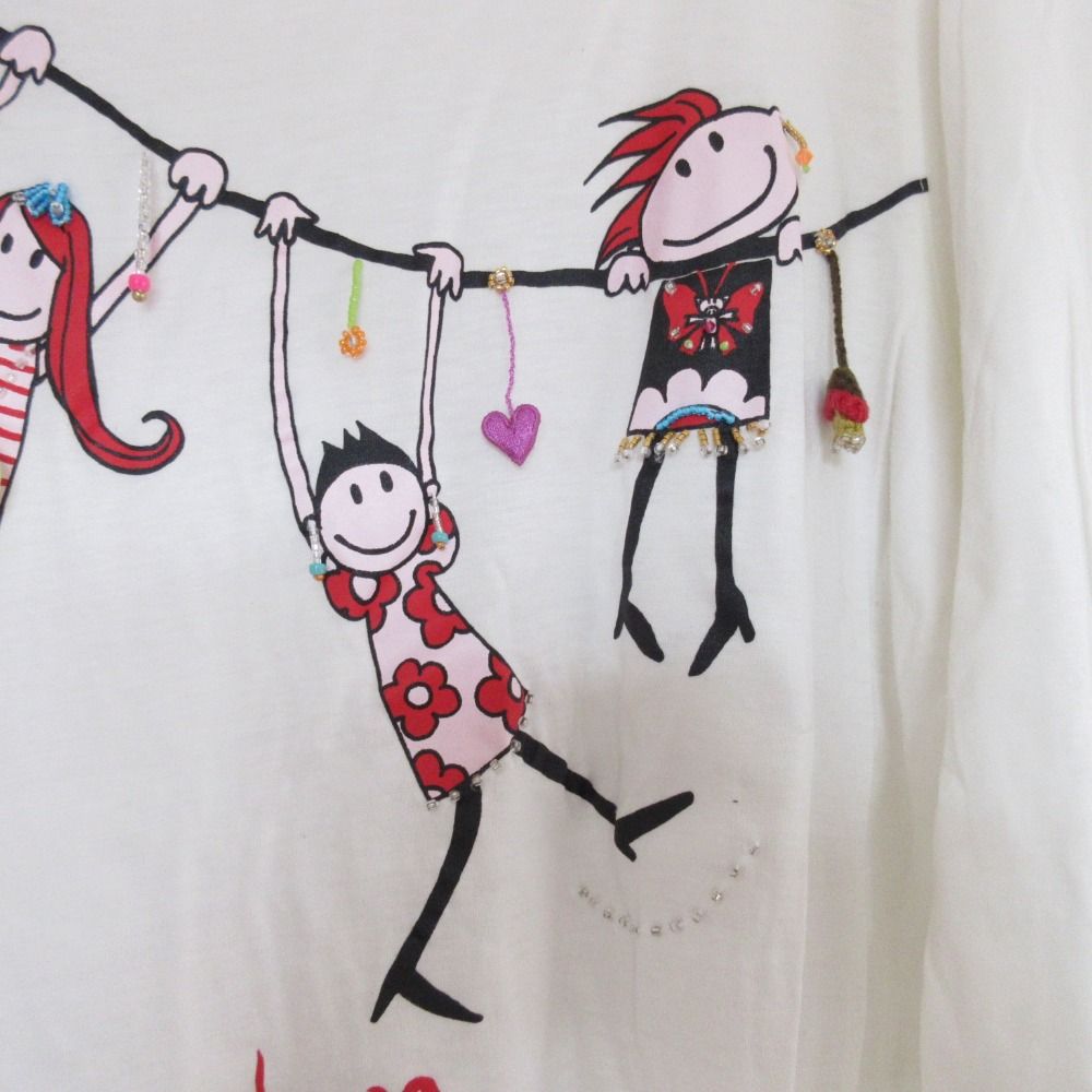 美品 オレボレブラ アルベロベロ ぶたさん プリント アートモチーフ 八分袖 美品 OLLEBOREBLA アルベロベロ オレボレブラ ぶたさん プリント