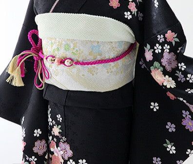 振袖 身長144-159cm 黒 bk-025