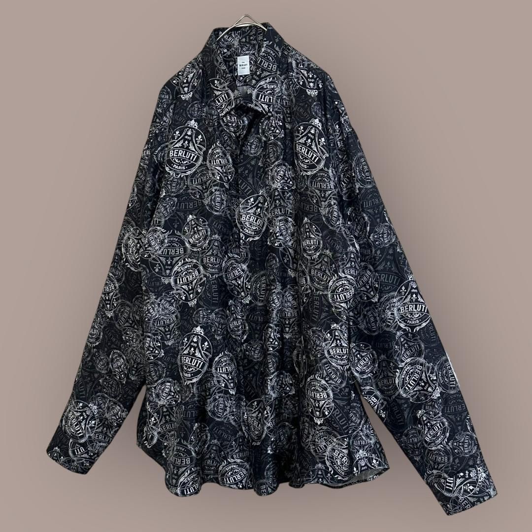 クレストプリント シルクシャツ