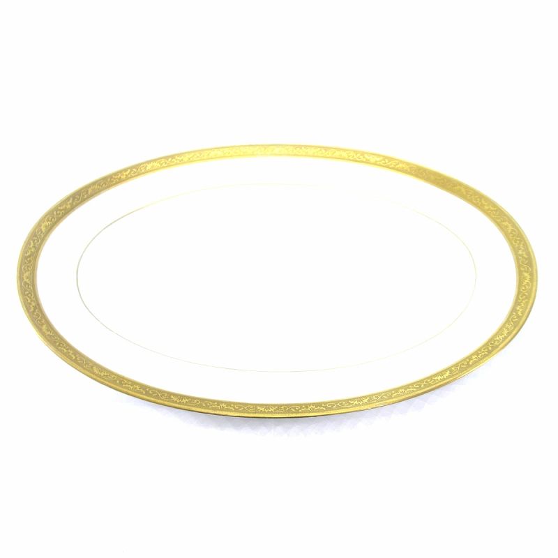 レイノー リモージュ Raynaud Limoges Ambassador G オーバルプレート 大皿 陶器 金彩 フランス産 白 ホワイト ゴールド