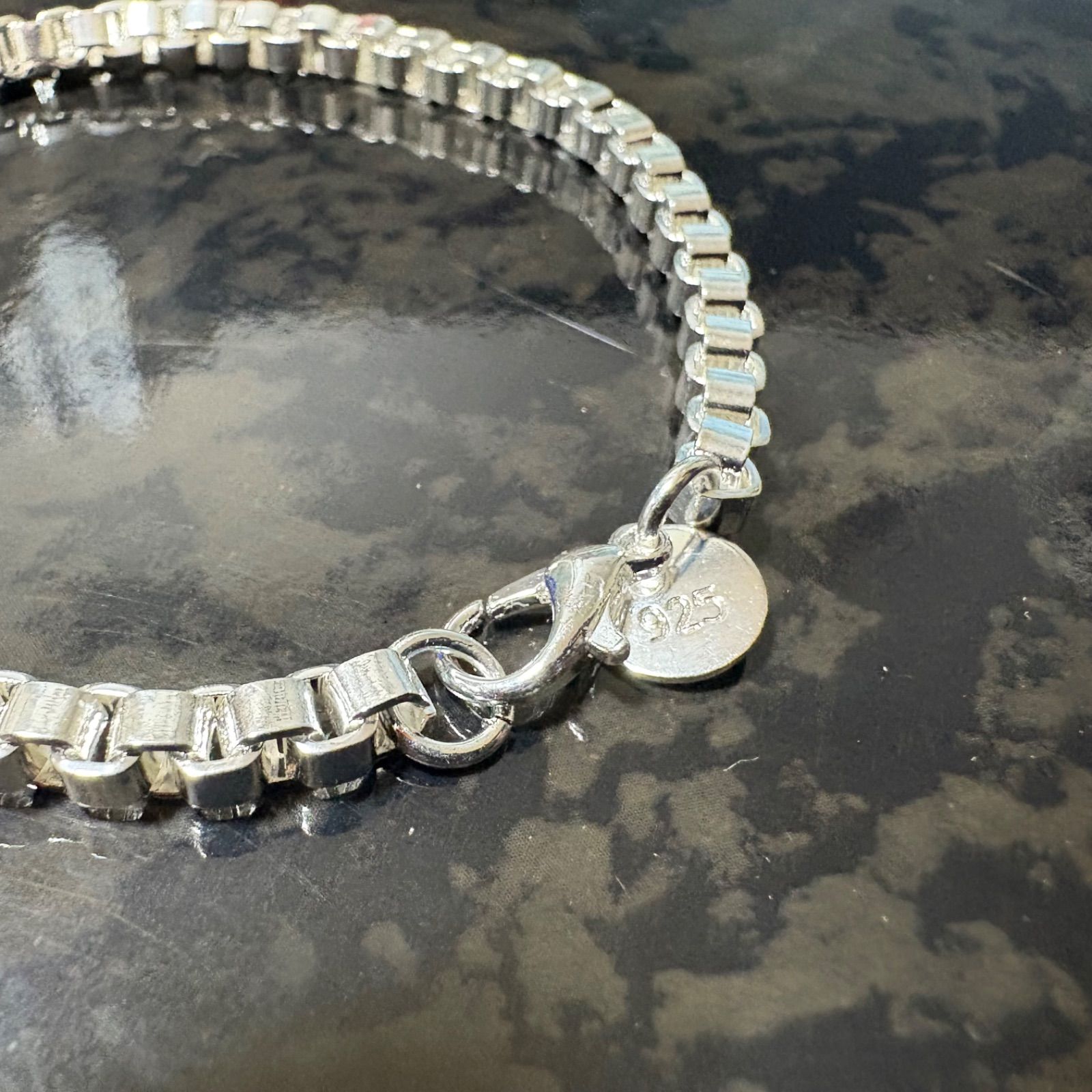 silver925 シルバーブレスレット ベネチアン 19センチ【刻印有