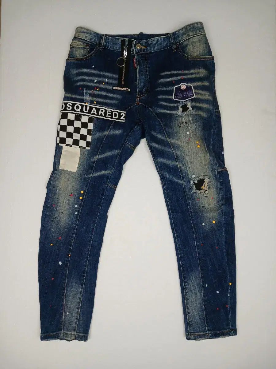 DSQUARED ディースクエアード 2 デトロイトジャケット バイカーデニム 32
