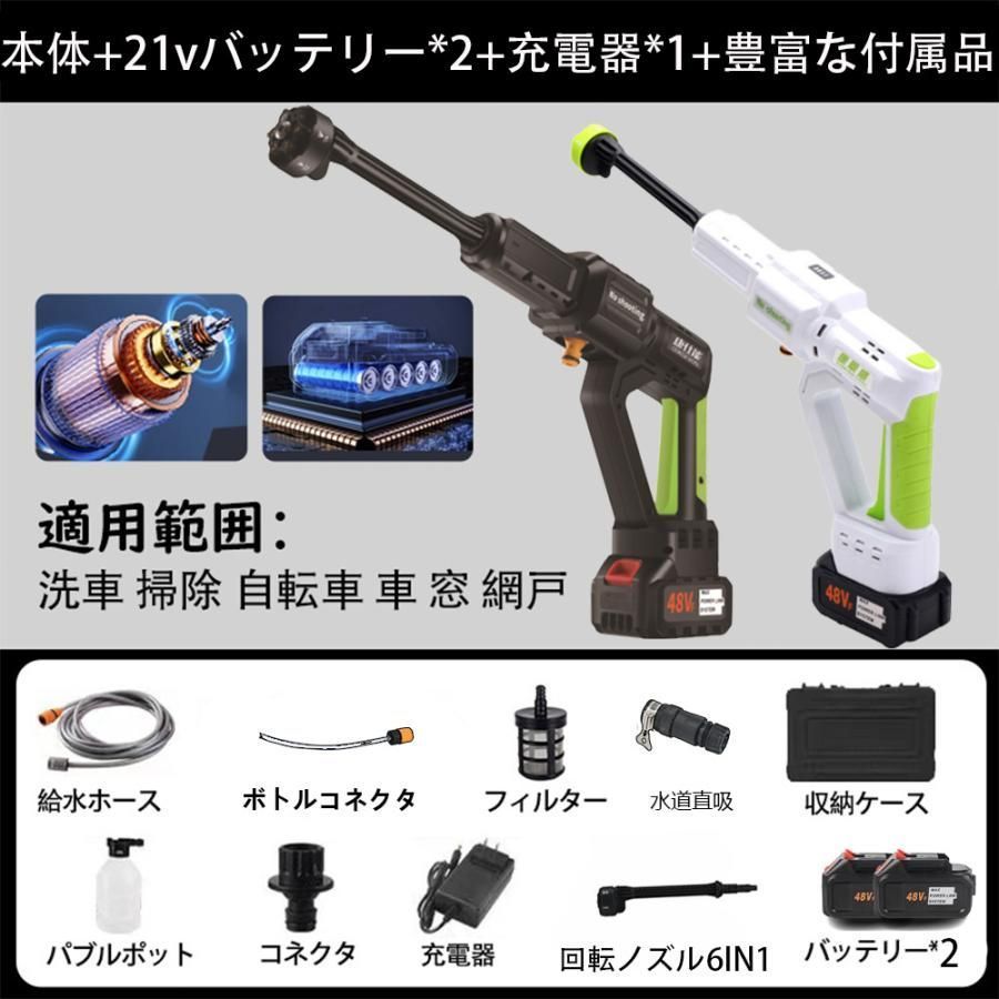 高圧洗浄機 コードレス 充電式 水道直吸 6.0MPa マキタバッテリー対応 収納ケース付き ポータブル 洗車 ガン 自吸式 軽量 小型 日本語取扱説明書付き2025