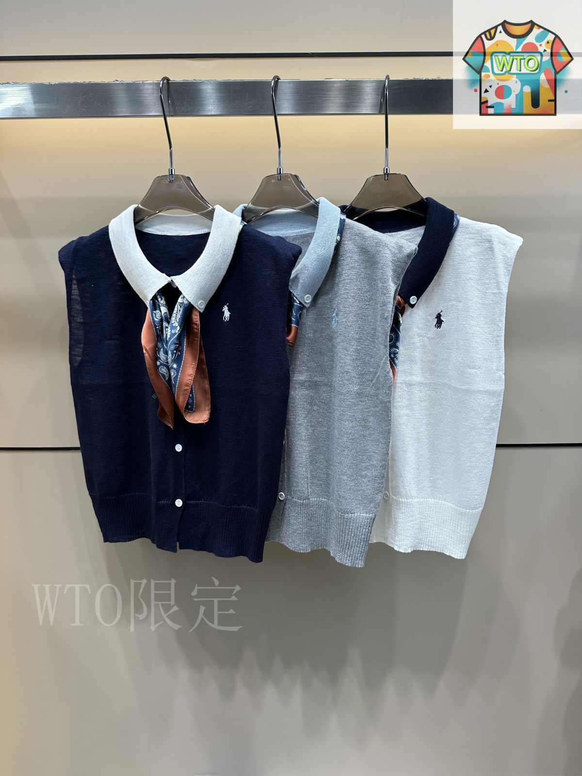 RALPH LAUREN◆ニットベスト(薄手)/M/シルク/BLK/SS RL GM2019 RALPH LAUREN(ラルフローレン) / ニットベスト(薄手)/M/シルク