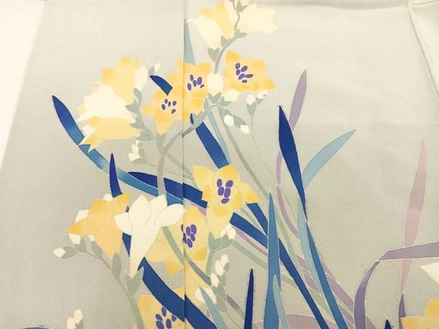 平和屋着物○本加賀友禅作家 志田弘子 訪問着 作家物 草花文 正絹 逸品