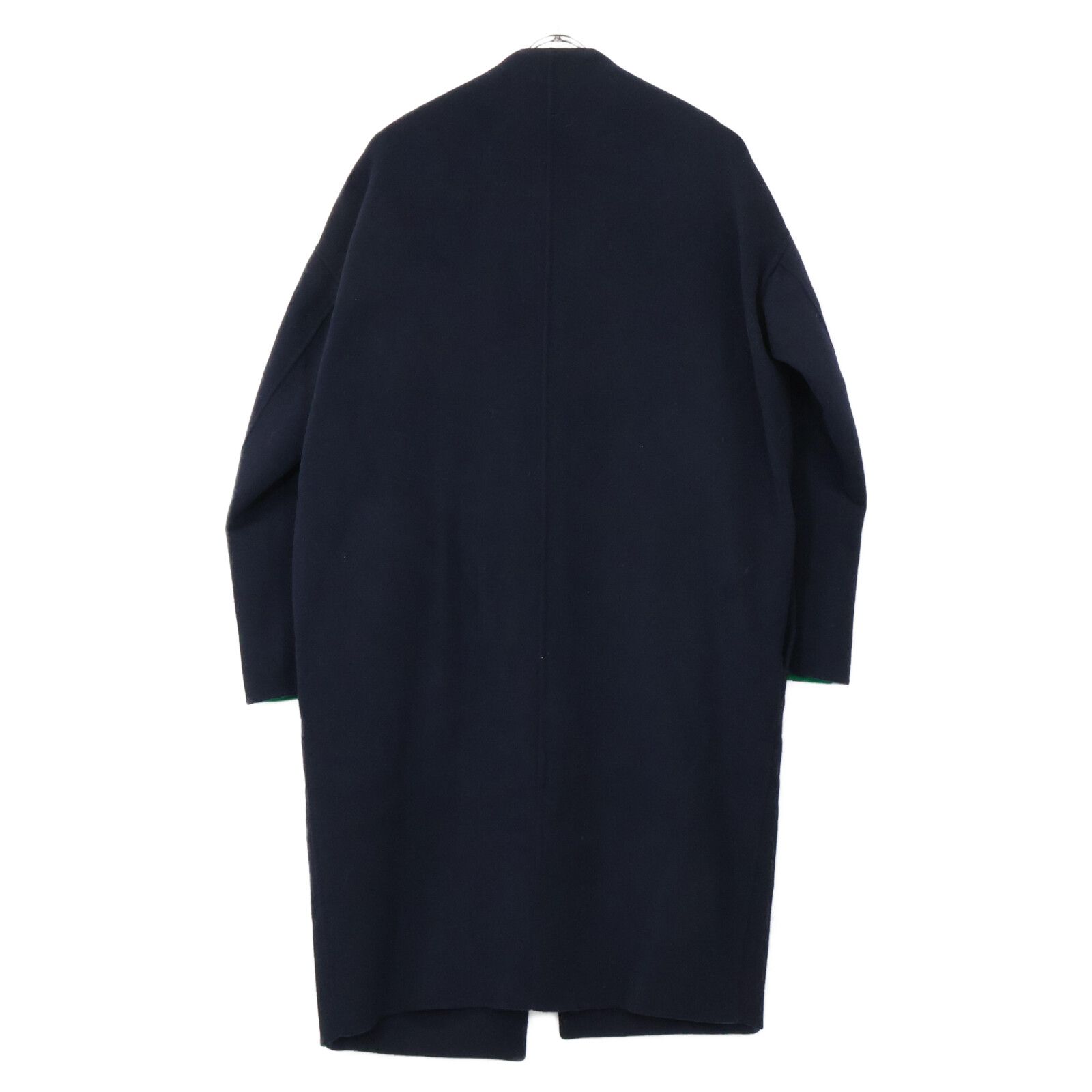 ENFOLD エンフォルド 300AA630-1480 ﾈｲﾋﾞｰ×ｸﾞﾘｰﾝ ｳｰﾙﾘﾊﾞｰﾉｰｶﾗｰｺｰﾄ 38  