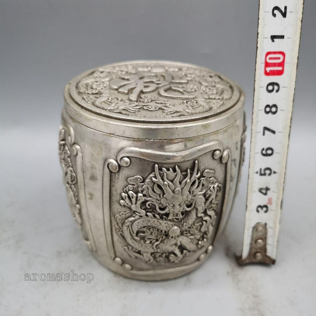 [定休日以外毎日出荷中] 福字竜紋茶壺 銅製 茶桶 置物 工芸品 装飾品 香道具 茶道具 工芸品
