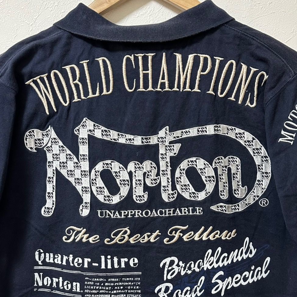 w^)b Norton ノートン 半袖 Tシャツ 襟付きTシャツ プリントT 刺繍入り