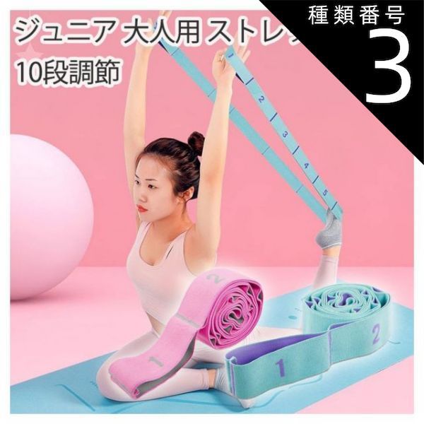 種類3:ピンク ストレッチバンド 新体操 バレエレッスンに 10段調節