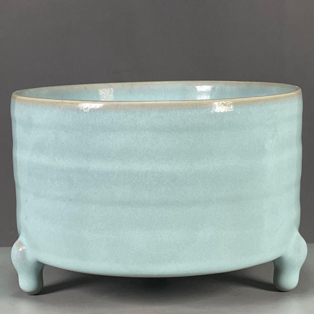中国 汝窯 香炉 陶器 陶芸 香道具 仏具 官窯 中国 汝窯 青磁 香炉