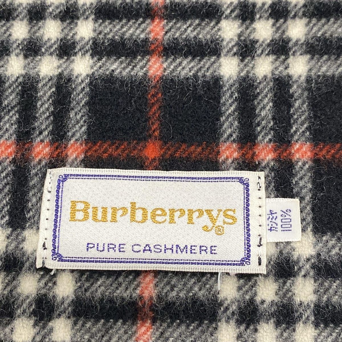 Burberry s バーバリーズ マフラー - 黒×白×レッド チェック柄 カシミヤ