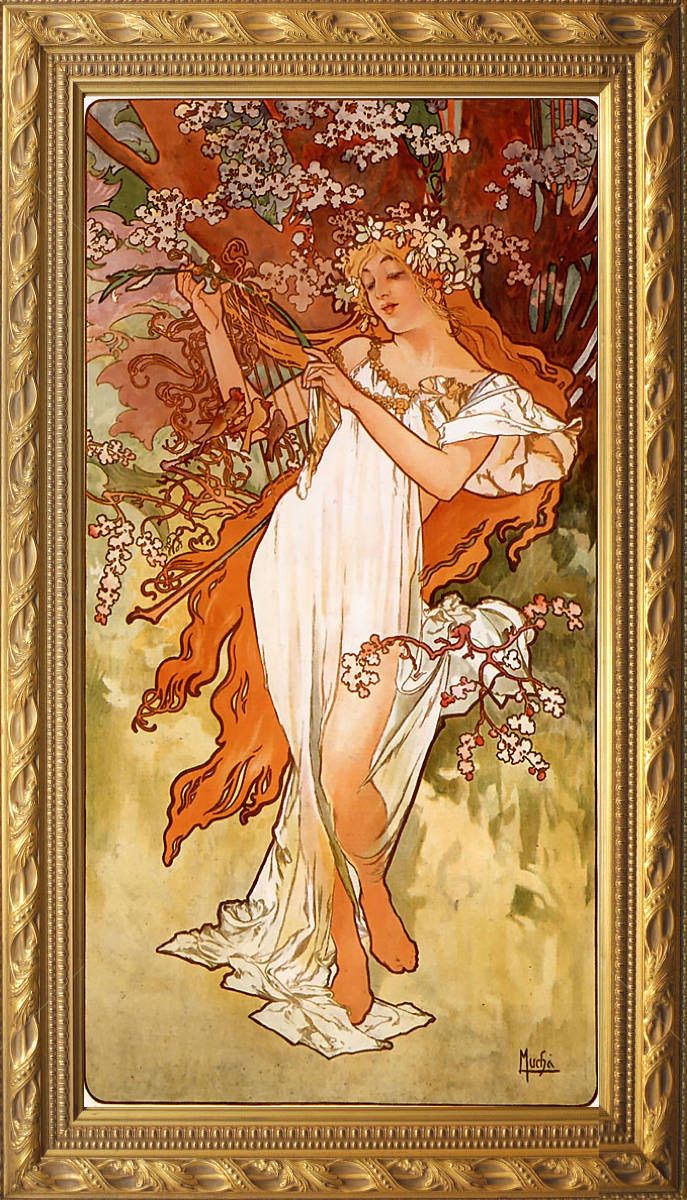 ミュシャ 『ヒースの花』 リトグラフ 1902年 25x58cm 複製 高品質 