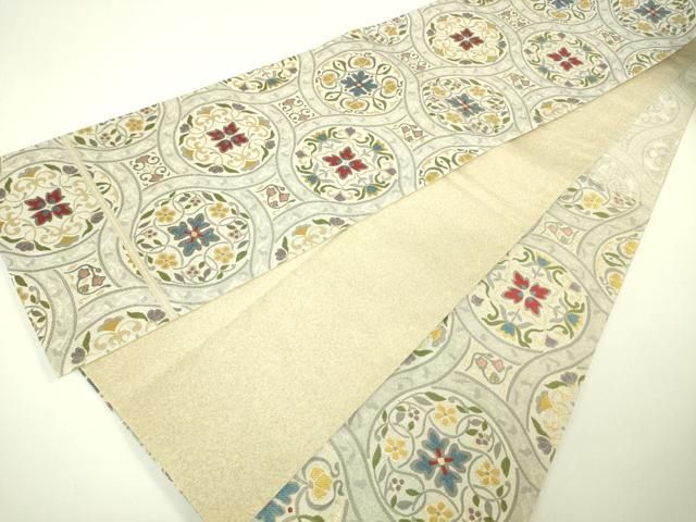 平和屋本店■極上　1854年創業　帯屋捨松　六通柄袋帯　アラベスク華紋　金糸　逸品　DZAA3311kh5 平和屋本店□極上 1854年創業 帯屋捨松 六通柄袋帯 アラベスク華紋