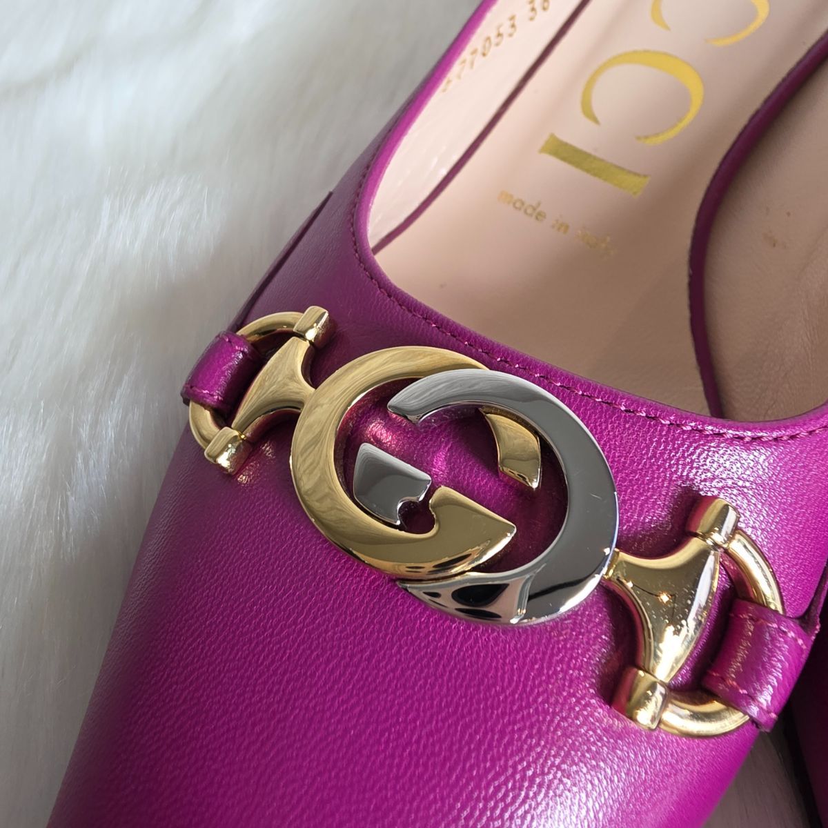 GUCCI グッチ ポインテッドトゥ GGマーク パンプス ミュール 577053 レディース レザー 23㎝ 36