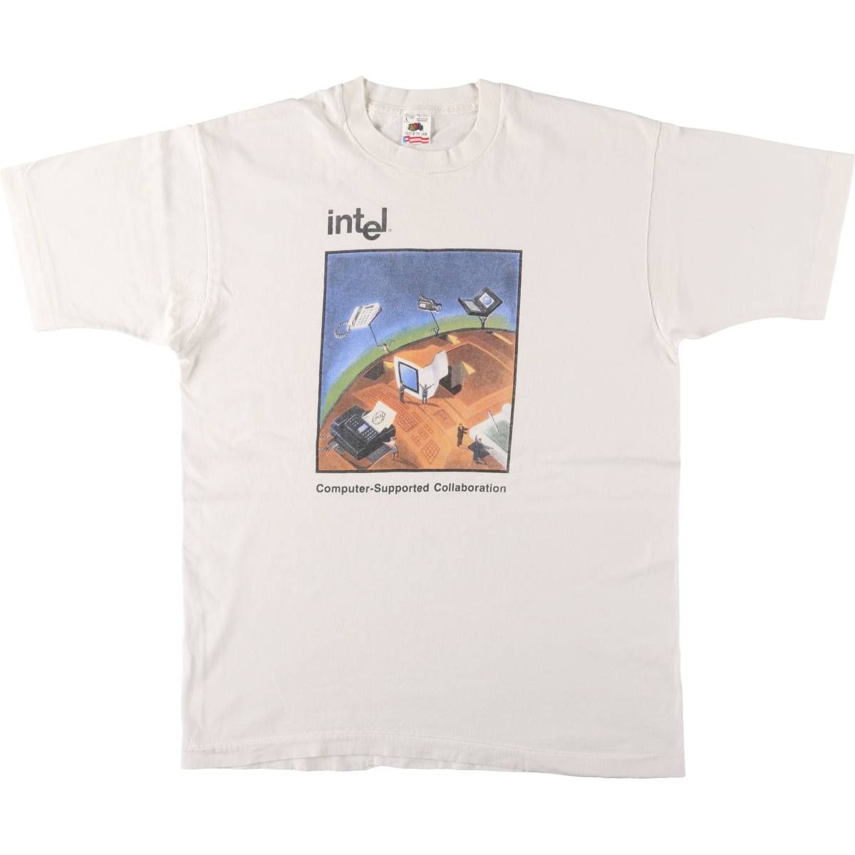 古着 90年代 フルーツオブザルーム FRUIT OF THE LOOM Intel インテル アドバタイジングTシャツ メンズL相当|eaa566750
