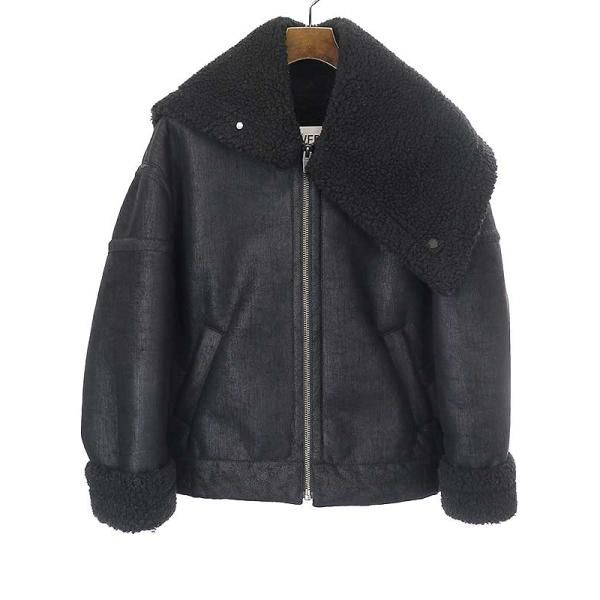 PERVERZEパーバーズバイアスカラーエコムートンジャケットブラック  