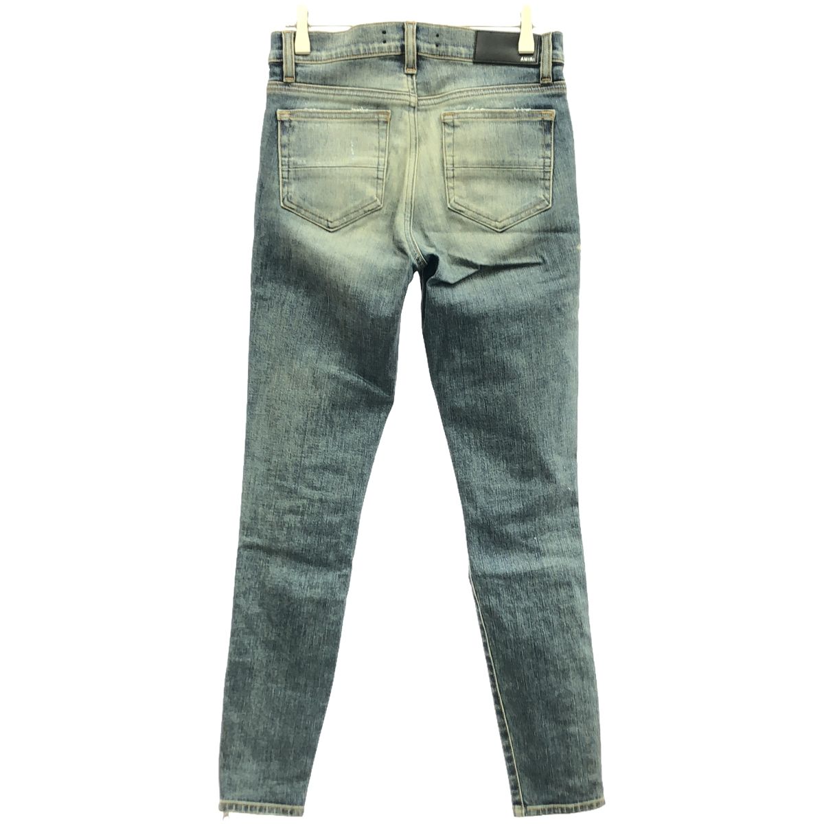 AMIRI AMIRI アミリ 裾ジップ ストレッチクラッシュデニムパンツ 