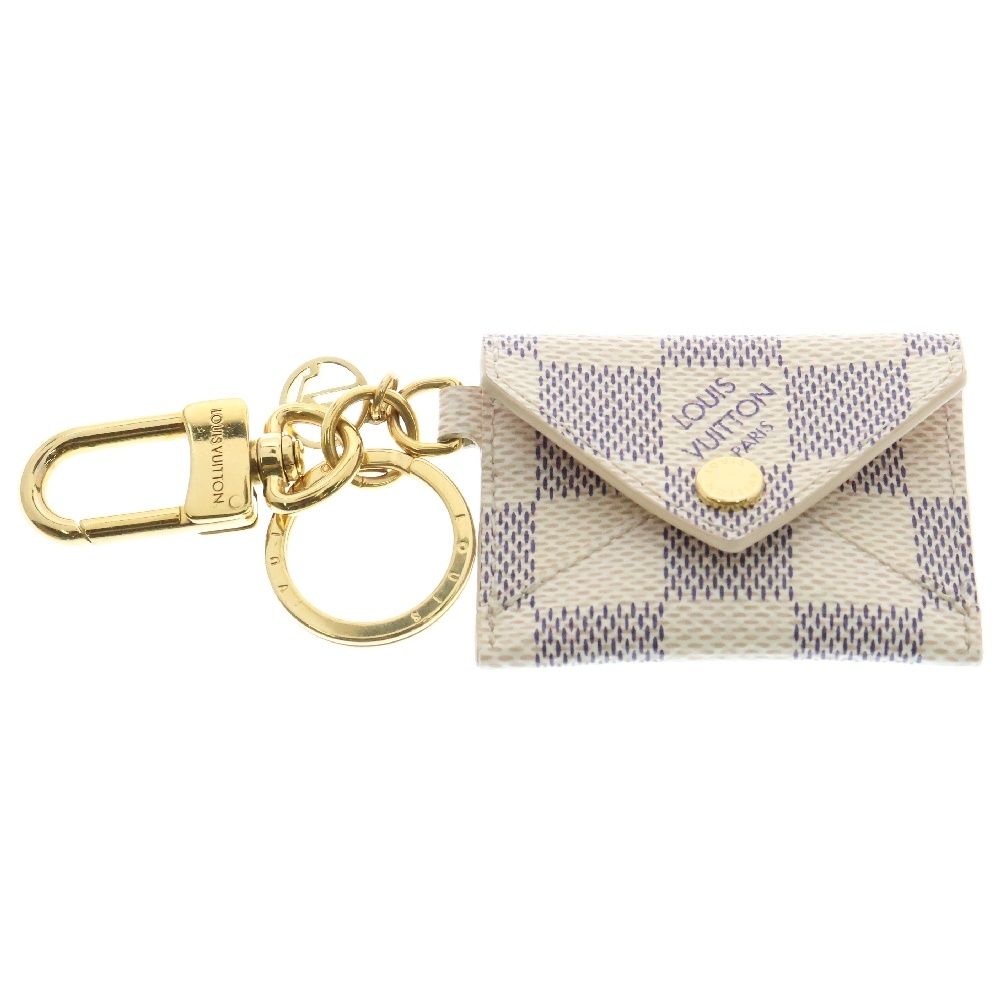 LOUIS VUITTON ルイヴィトン ダミエアズール ポルトクレ キリガミ キーリング キーホルダー ピンク×ホワイト PVCレザー M00670