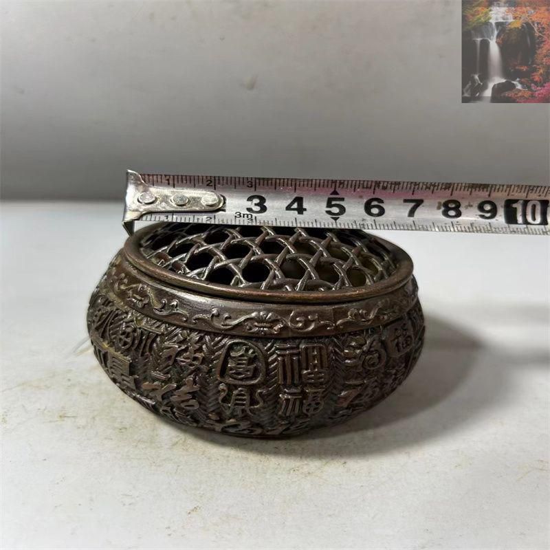 透かし彫り香炉 祥雲紋薫香炉 香道具 装飾品 工芸品 美術品 置物