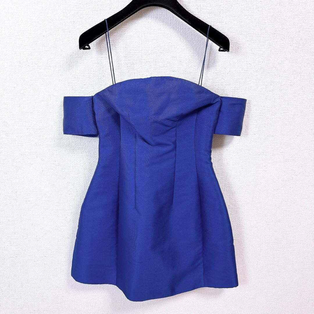 カルヴェン 肩出しドレスワンピース ロイヤルブルー