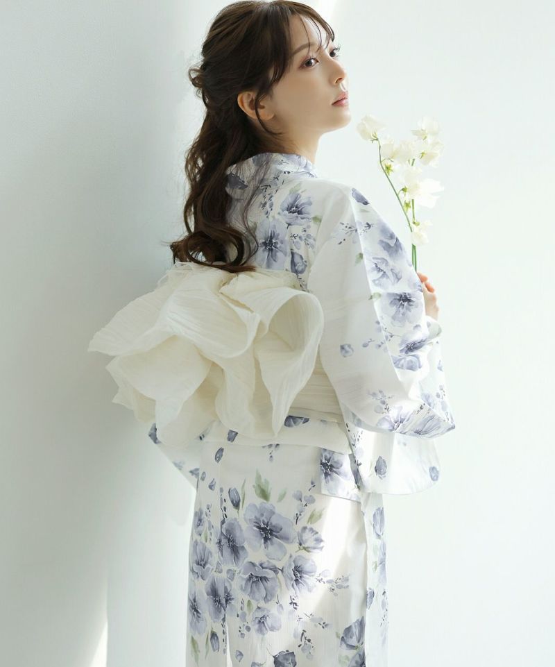 Dita 浴衣　水彩の雪月花(涼) Dita 浴衣 水彩の雪月花(涼) 2025 浴衣5点セット(ゆかた・帯・下駄