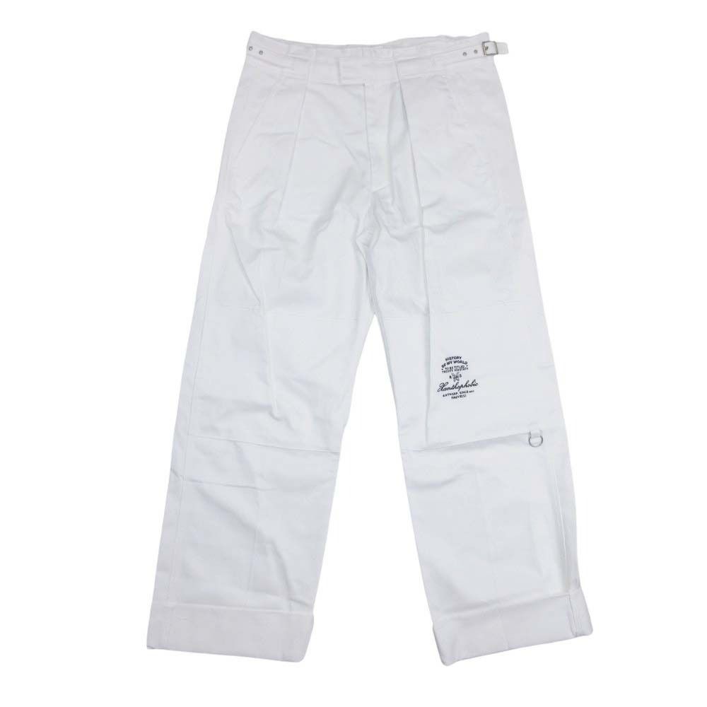 19aw RAF SIMONS ラフシモンズ Wide fit pants with knee patches ワイド フィット パンツ コットン 48 白 メンズ 古着
